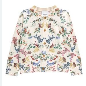 NWT BURBERRY Kids Coral-Print Cardigan